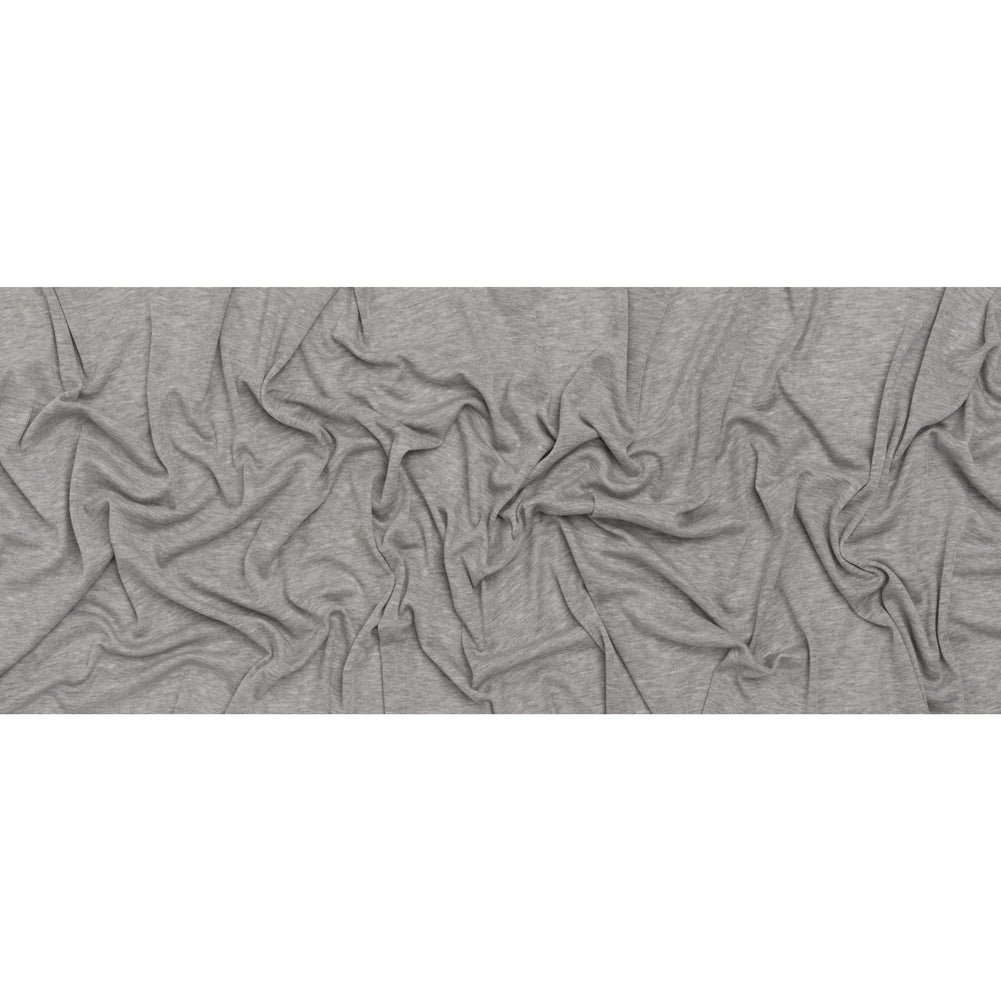 Polyester 1x1 Rib Knit - Heathered Gray - Deadstock