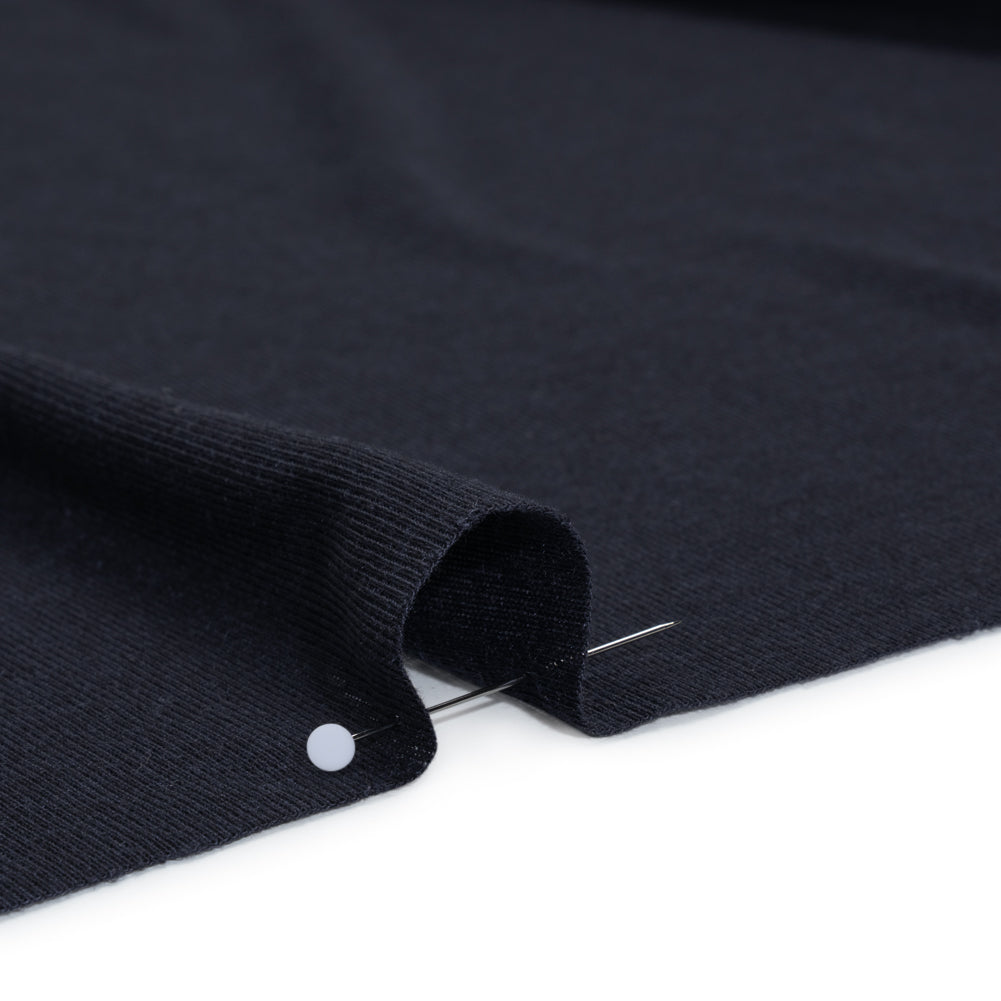 Polyester 1x1 Rib Knit - Navy Blue - Deadstock