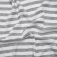 Cotton and Polyester 1x1 Rib Knit - Heathered Gray and White Stripes - Deadstock