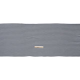 Cotton and Polyester 1x1 Rib Knit - Navy Blue and White Stripes - Deadstock