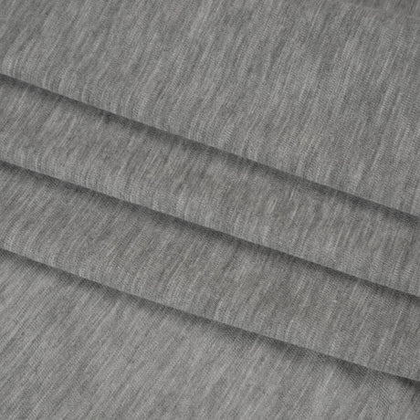 Lightweight Modal, Polyester and Cotton Jersey - Heathered Light Gray - Deadstock