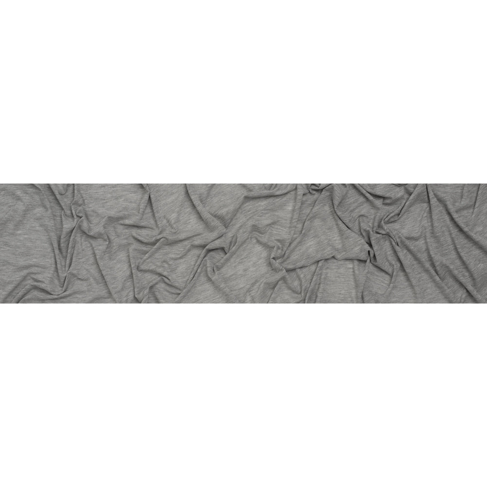 Lightweight Modal, Polyester and Cotton Jersey - Heathered Light Gray - Deadstock