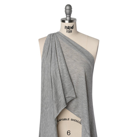 Lightweight Modal, Polyester and Cotton Jersey - Heathered Gray - Deadstock