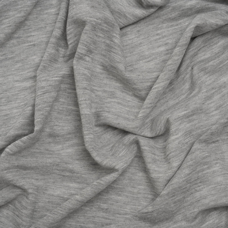 Lightweight Modal, Polyester and Cotton Jersey - Heathered Gray - Deadstock
