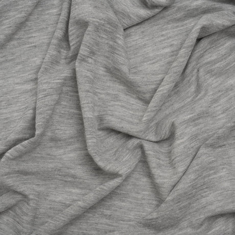 Lightweight Modal, Polyester and Cotton Jersey - Heathered Gray - Deadstock