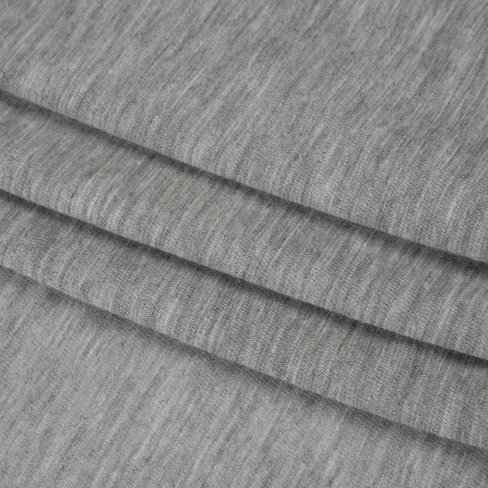 Lightweight Modal, Polyester and Cotton Jersey - Heathered Cloud Gray - Deadstock