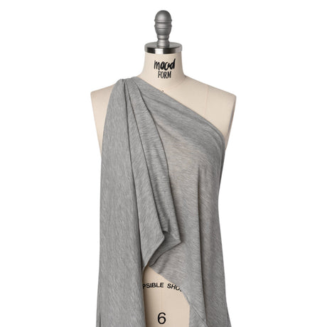 Lightweight Modal, Polyester and Cotton Jersey - Heathered Cloud Gray - Deadstock