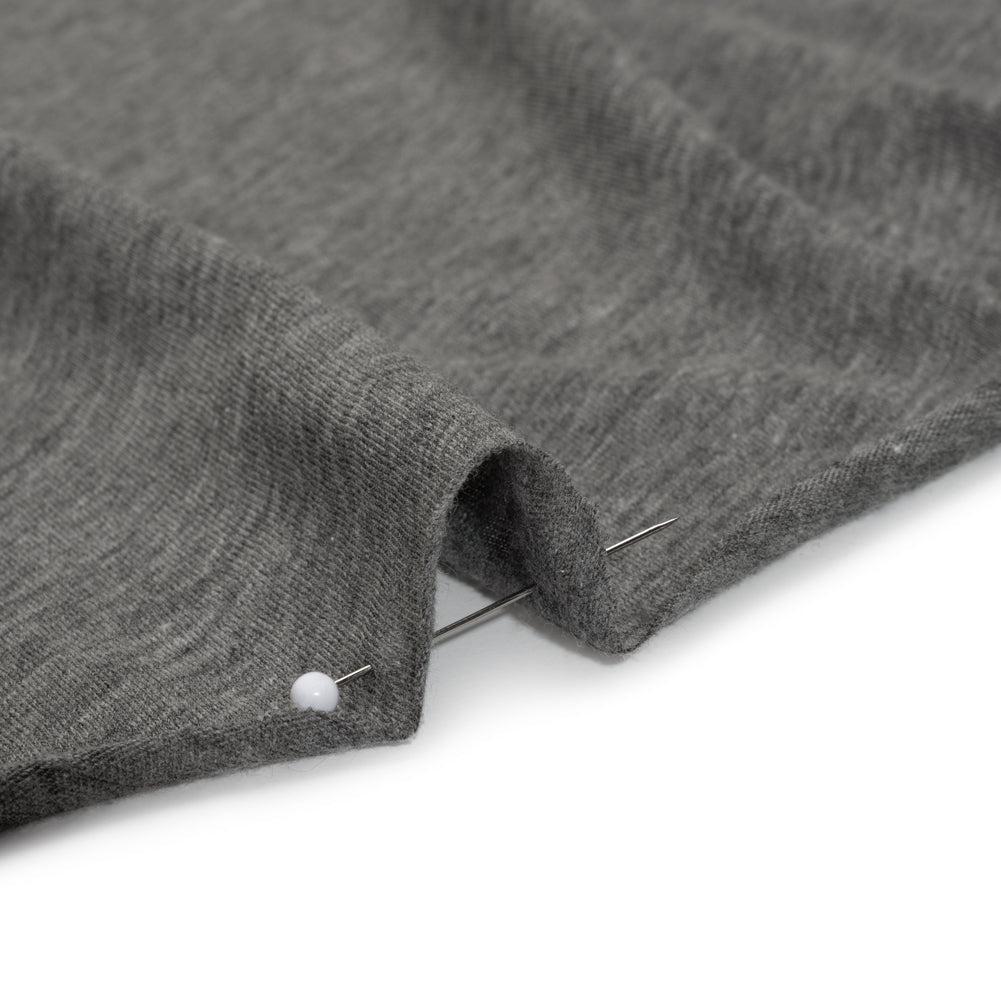 Lightweight Polyester and Cotton Jersey - Heathered Dark Gray - Deadstock