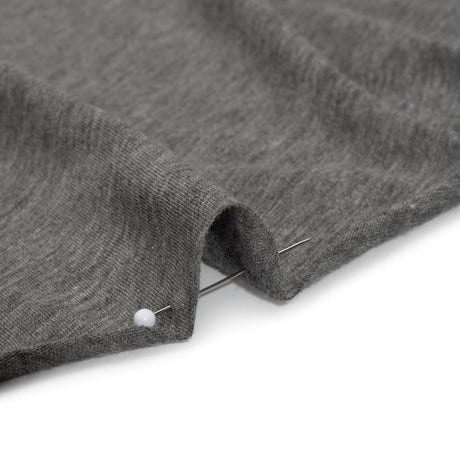 Lightweight Polyester and Cotton Jersey - Heathered Dark Gray - Deadstock