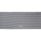 Lightweight Cotton and Polyester Jersey - Navy Blue and White Stripes - Deadstock