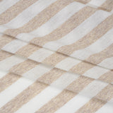 Lightweight Cotton and Polyester Jersey - Beige and White Stripes - Deadstock