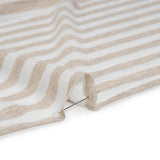 Lightweight Cotton and Polyester Jersey - Beige and White Stripes - Deadstock