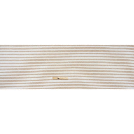 Lightweight Cotton and Polyester Jersey - Beige and White Stripes - Deadstock