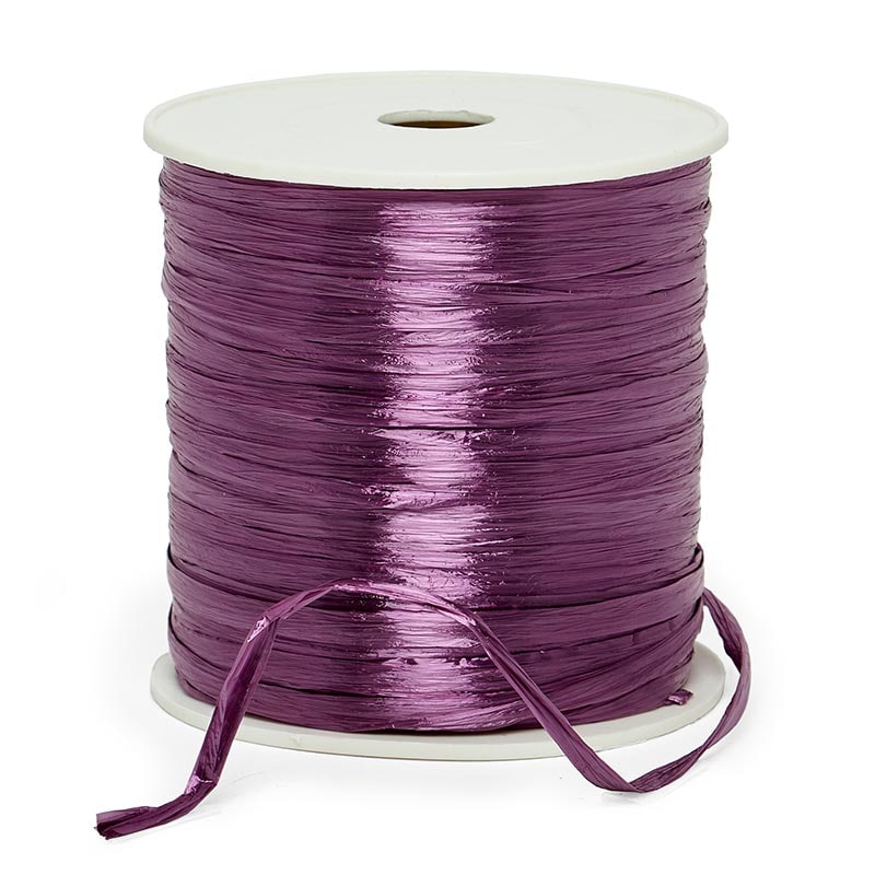 Colored Pearlized Raffia Ribbon 1/4 '' X 100 yd Plum Color 1 / roll
