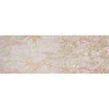 Metallic Foiled Plisse Lace with Embroidery and Beading on Tulle Backing - Light Pink and Gold Flowering Branches