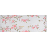 Embroidered and Beaded Tulle with 3D Fabric and Ribbon Flowers - Pink, Silver and Green Floral