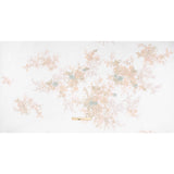Embroidered and Beaded Tulle Panel with 3D Fabric Flowers - Peach, Light Blue and Silver Roses