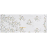 Embroidered and Beaded Tulle with 3D Fabric Flowers - Light Gray, Seafoam and Cream Leafy Arrangements