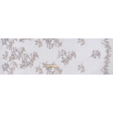 Embroidered and Beaded Tulle with 3D Satin Flowers - Lilac, Cream and Light Blue Floral Sprigs