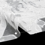 Beaded and Embroidered Tulle with Burnout Fabric Appliques - Off White Tropical Garden