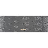 Corded Embroidered Tulle Lace with Scalloped Borders - Black and White Floral