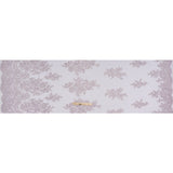 Corded Embroidered Tulle Lace with Scalloped Borders - Lilac and Silver Floral