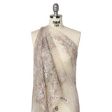 Beaded and Embroidered Tulle with 3D Appliques - Light Gray and Pink Floral Reflections