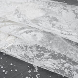 Embroidered Abstract Flocked Tulle with Baby Sequins - Off White Floral
