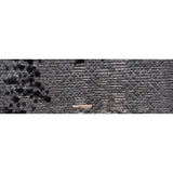 Foiled Plisse Lace with Beaded and Embroidered 3D Fabric Flowers and Leaves - Black and Silver Floral