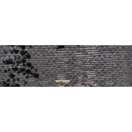 Foiled Plisse Lace with Beaded and Embroidered 3D Fabric Flowers and Leaves - Black and Silver Floral