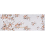 Embroidered and Beaded Tulle with 3D Fabric Flowers - Pale Pink, Peach and Gray Bold Blossoms