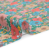 Liberty Fabrics Tana Lawn® - Meadow Song Green - Pink, Blue and Green Flower Field