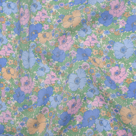 Liberty Fabrics Tana Lawn® - Meadow Song Multi Pastel - Light Blue, Baby Pink and Soft Green Flower Field