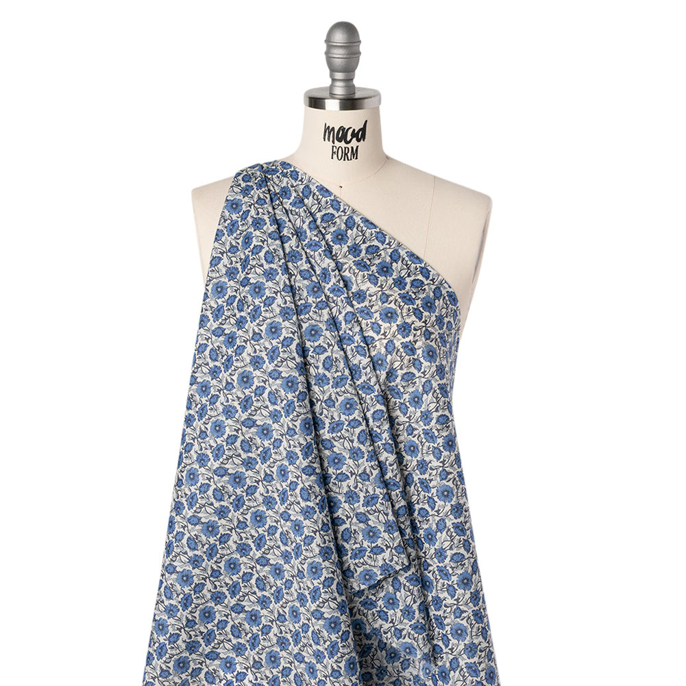Liberty Fabrics Tana Lawn® - Astell Reece Blue - Blue and White Flower Vines