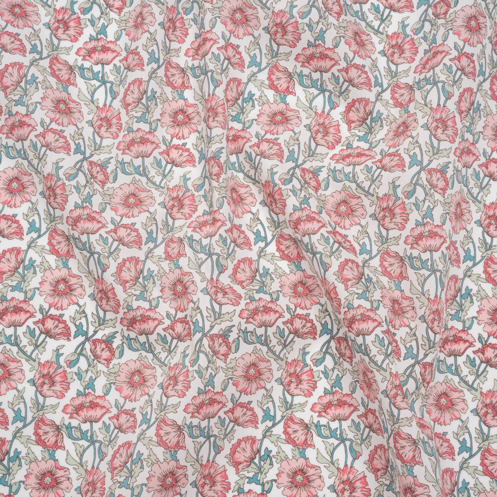 Liberty Fabrics Tana Lawn® - Astell Reece Pink - Baby Pink and Light Green Flower Vines