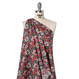Liberty Fabrics Tana Lawn® - Poppy Amelie Dark Blue - Red, Green and Navy Poppy Flower Field