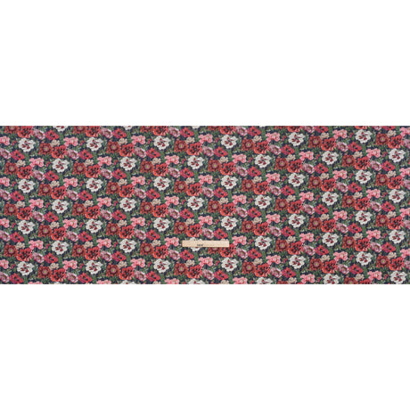 Liberty Fabrics Tana Lawn® - Poppy Amelie Dark Blue - Red, Green and Navy Poppy Flower Field