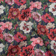 Liberty Fabrics Tana Lawn® - Poppy Amelie Dark Blue - Red, Green and Navy Poppy Flower Field