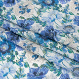 Liberty Fabrics Tana Lawn® - Poppy Amelie Blue - Sky, Cobalt Blue and Green Poppy Flower Field