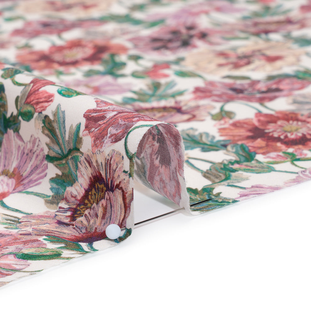 Liberty Fabrics Tana Lawn® - Poppy Amelie Pink - Red, Pink and Green Poppy Flower Field