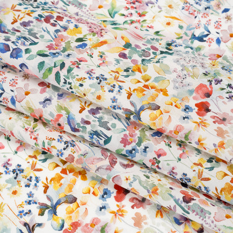 Liberty Fabrics Tana Lawn® - Felda Multi Bright - Red, Blue and Yellow Watercolor Flowers