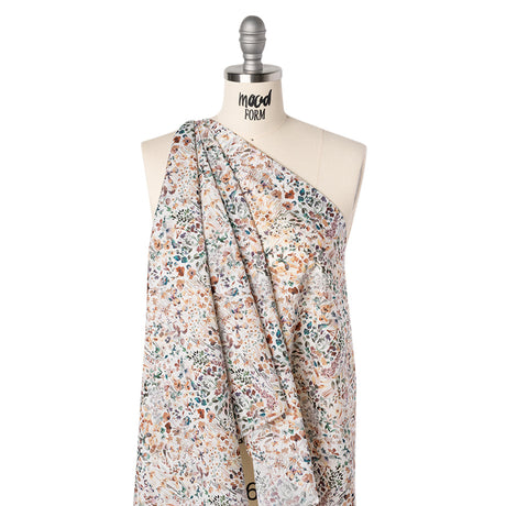 Liberty Fabrics Tana Lawn® - Felda Multi Neutral - Brown, Gray and Blue Watercolor Flowers