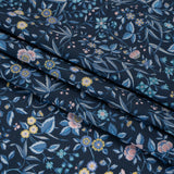 Liberty Fabrics Tana Lawn® - Tapestry Dark Blue - Navy, Sky Blue and Light Yellow Floral and Butterflies