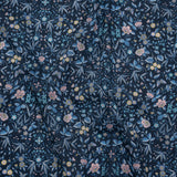 Liberty Fabrics Tana Lawn® - Tapestry Dark Blue - Navy, Sky Blue and Light Yellow Floral and Butterflies