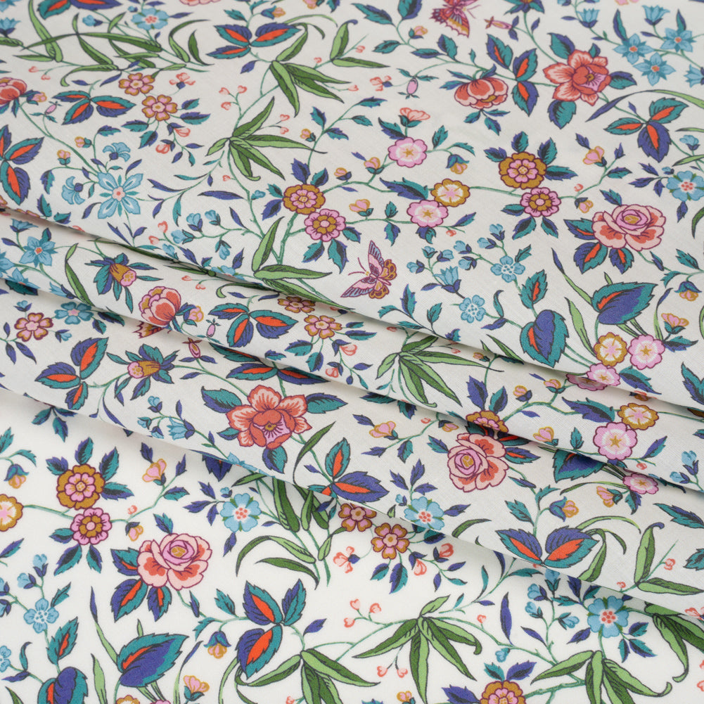 Liberty Fabrics Tana Lawn® - Tapestry Multi Bright - Pink, Green and Blue Floral and Butterflies