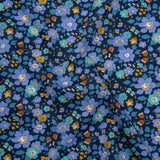 Liberty Fabrics Tana Lawn® - Betsy Meadow Dark Blue - Blue, Periwinkle and Yellow Illustrated Floral