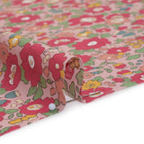 Liberty Fabrics Tana Lawn® - Betsy Meadow Pink - Baby Pink, Bright Pink and Green Illustrated Floral