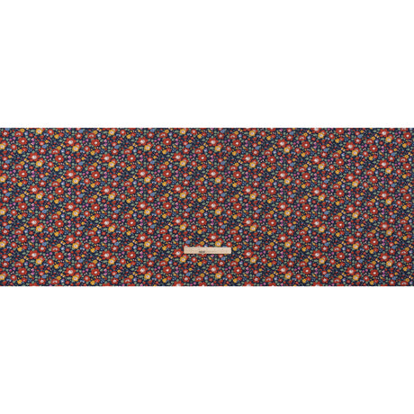 Liberty Fabrics Tana Lawn® - Betsy Meadow Multi Bright - Navy Blue, Red and Yellow Illustrated Floral