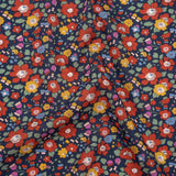 Liberty Fabrics Tana Lawn® - Betsy Meadow Multi Bright - Navy Blue, Red and Yellow Illustrated Floral