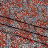 Liberty Fabrics Tana Lawn® - Aubrey Forest Red Burgundy - Red and Light Blue Leafy Floral Chevrons